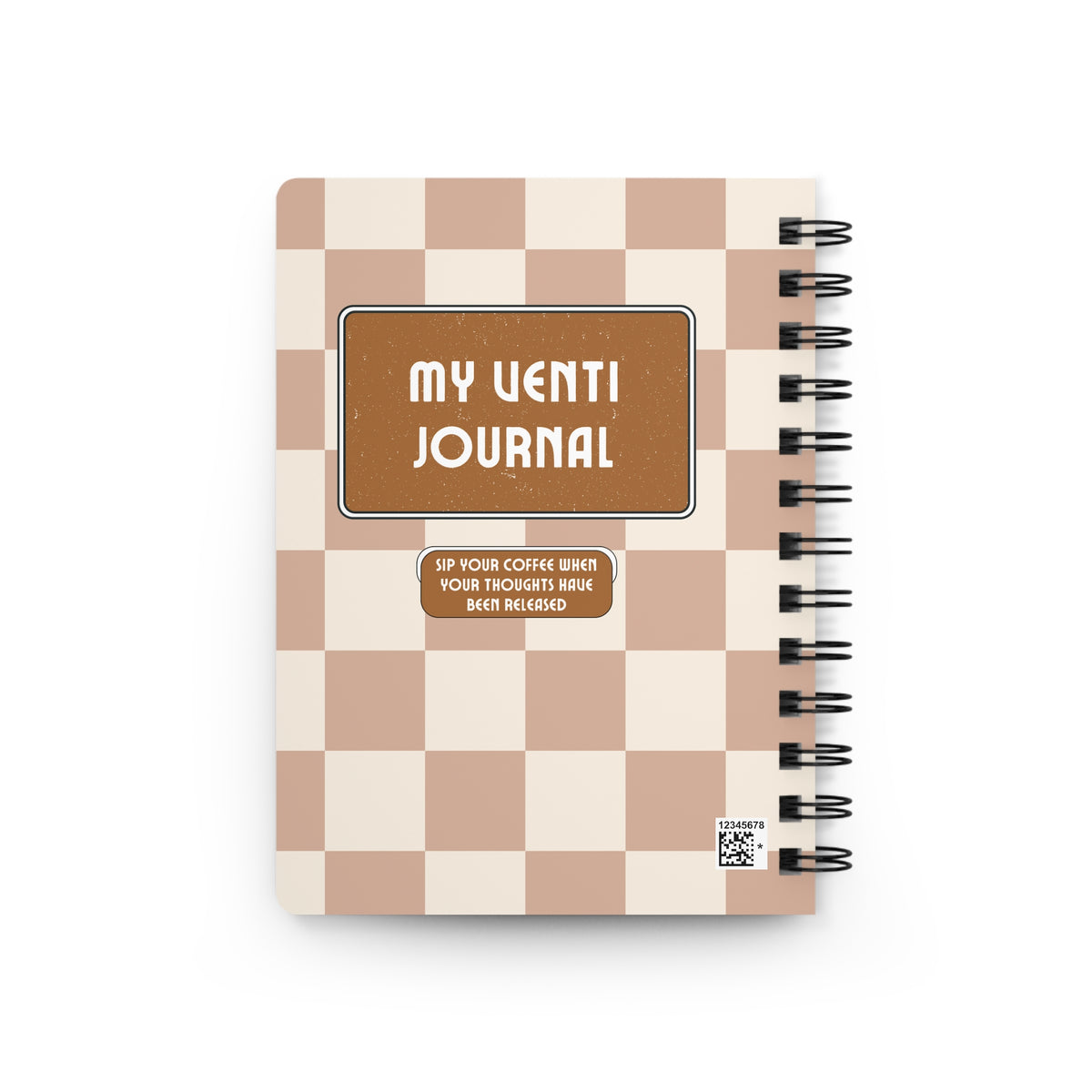 My Venti Journal — Spiral Notebook for Coffee Lovers | Cute Checkered Journal