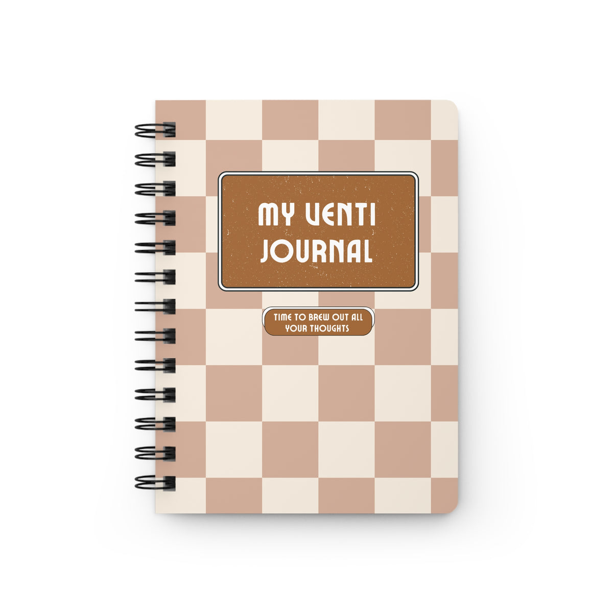 My Venti Journal — Spiral Notebook for Coffee Lovers | Cute Checkered Journal