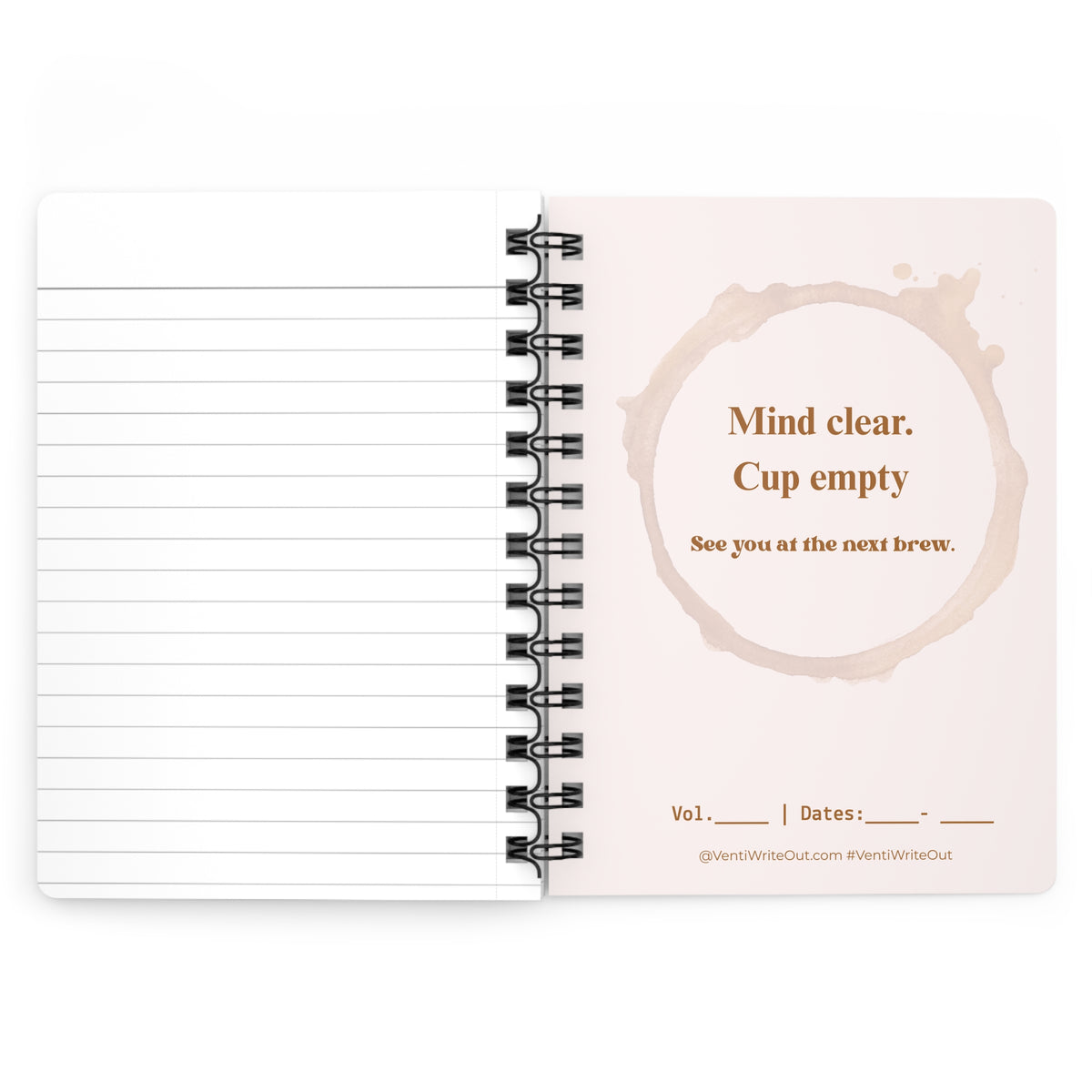 My Venti Journal — Spiral Notebook for Coffee Lovers | Cute Checkered Journal